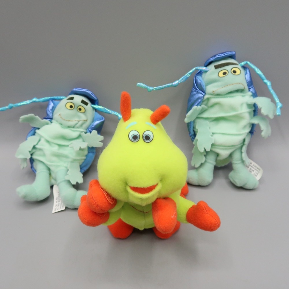 A Bug's Life Disney Pixar Lot 3 Plush Animals Heimlich Caterpillar Tuck & Roll